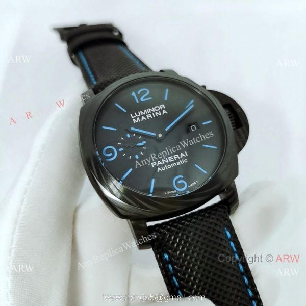 New Panerai Luminor Marina CarbotechtTM Blue Markers Fake Panerai Watch PAM1661 2