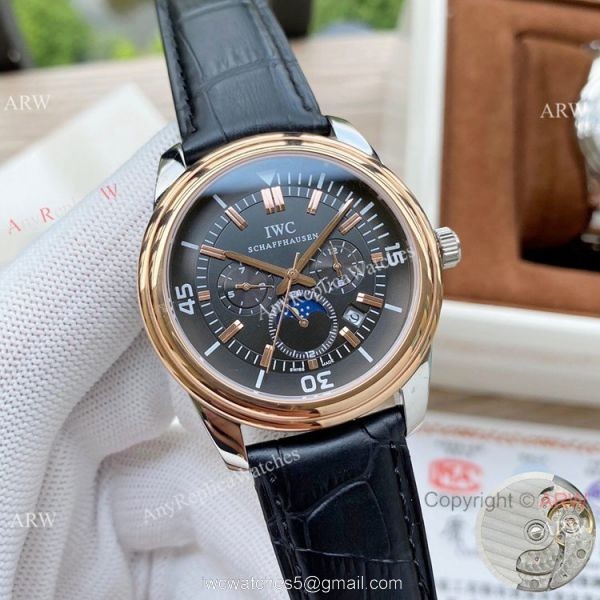 Copy IWC Schaffhausen Moonphase Two Tone Rose Gold Watch 2