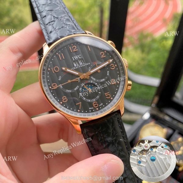 Wholesale Copy IWC Portuguese Moonphase Rose Gold Watches 2