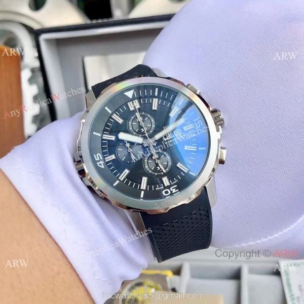 Fake IWC Schaffhausen Aquatimer 43mm Watches White Dial Rubber Strap 2
