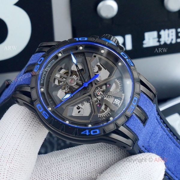 Ref RDDBEX0749 Best Replica Roger Dubuis Excalibur Huracan Blue Watch 45mm 2