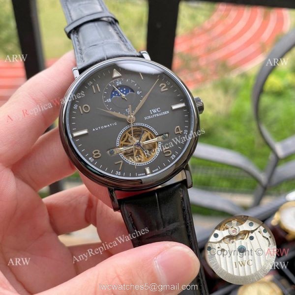 Copy IWC Portuguese Tourbillon Moonphase Rose Gold Watches 2