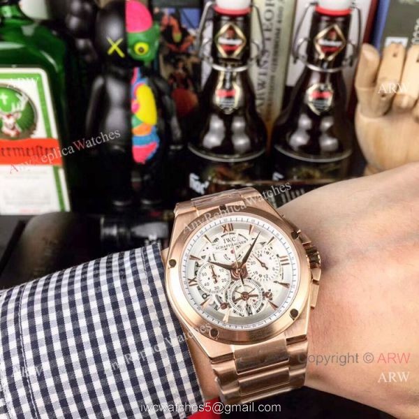 Fake IWC Aquatimer Chronograph Rose Gold Men Watches 42mm 2
