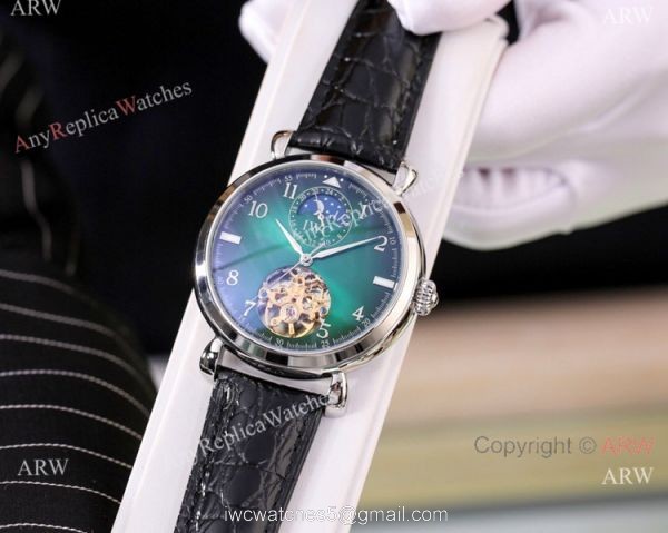 High Quality IWC Tourbillon Moonphase Blue and Gold Watches 2