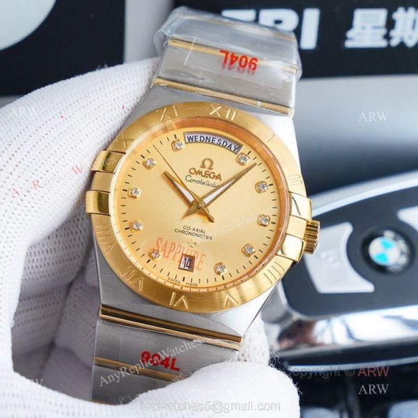 1:1 Swiss Replica Gold Omega Constellation Automatic Watch For Men 38mm 2