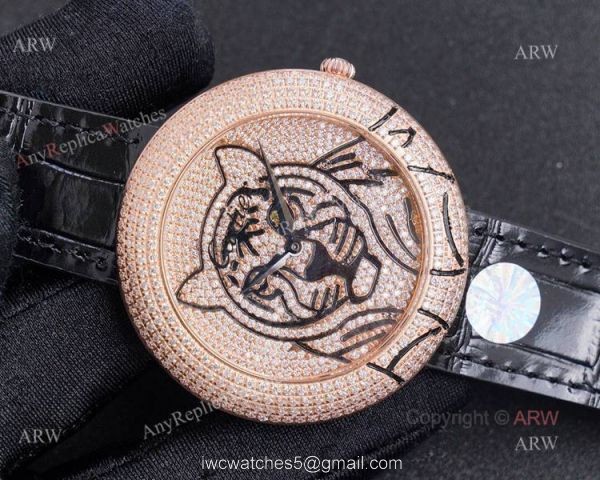 Swiss Copy Cartier Panther Rose Gold Diamond Watch For Men 2