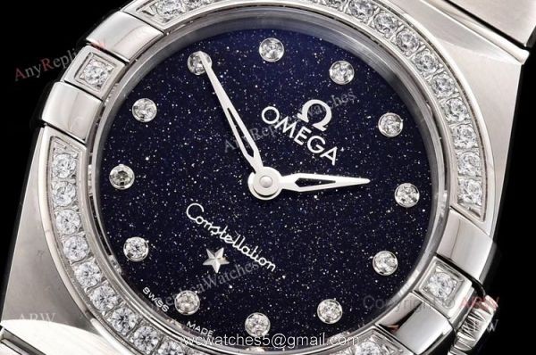 GF Factory Omega Constellation Quartz 25mm Swiss Made Copy Watch With Aventurine Dial 2