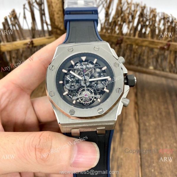 Knockoff Audemars Piguet Royal Oak Offshore Watches BlackGreen Rubber Strap 2