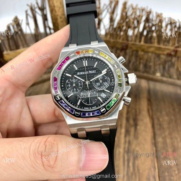 Women Audemars Piguet Royal Oak Offshore Watches Rainbow Bezel AP Watch 2
