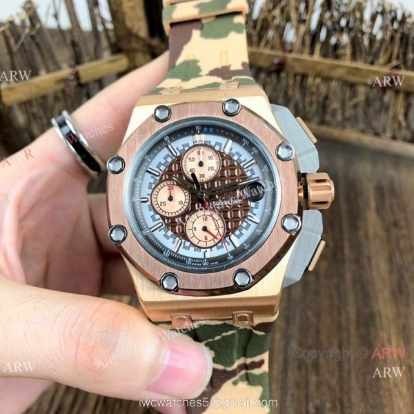 Copy Audemars Piguet Michael Schumacher Rose Gold Black Bezel Watches 2