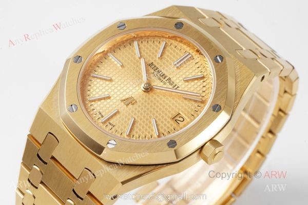 New 15202 Audemars Piguet Royal Oak All Gold Swiss Replica Watch 39mm 2