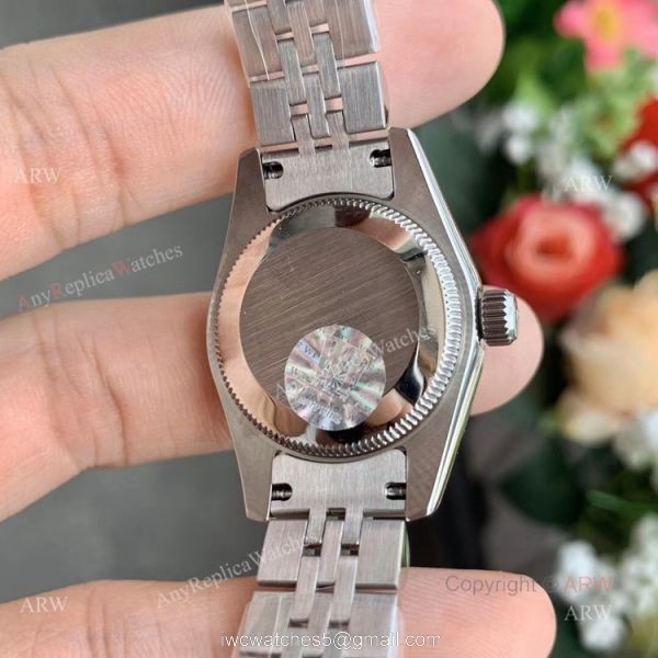 Swiss Quality Ladies Rolex Datejust 28mm White Mop Dial Diamond Bezel Replica Watch 2