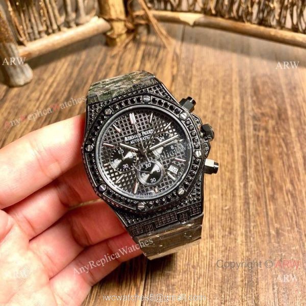 Knockoff Audemars Piguet Royal Oak Black Diamond Watches 42mm 2
