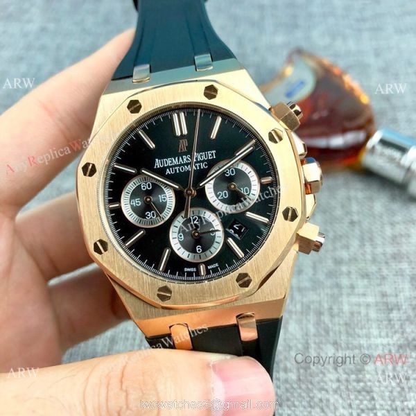 Replica Audemars Piguet Royal Oak Automatic Men Watches Rubber Strap 2