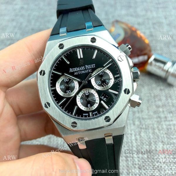 Replica Audemars Piguet Royal Oak Automatic Watches SS Rubber Strap 2