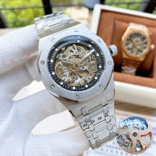 Copy Audemars Piguet Royal Oak Skeleton Watches Rose Gold 2