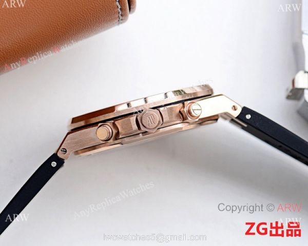 Replica Audemars Piguet Royal Oak Watch Rose Gold Chrono 42mm 2