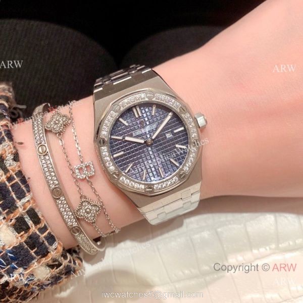 Copy Audemars Piguet Royal Oak Lady Watches SS Diamond Bezel 2