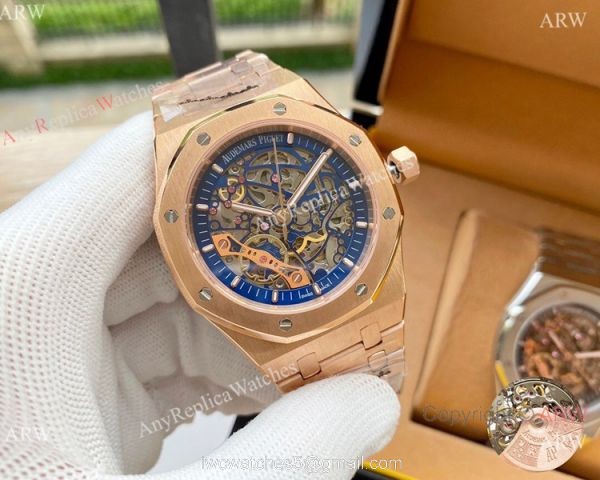 Replica Audemars Piguet Skeleton Royal Oak Watches Two Tone Rose Gold 2