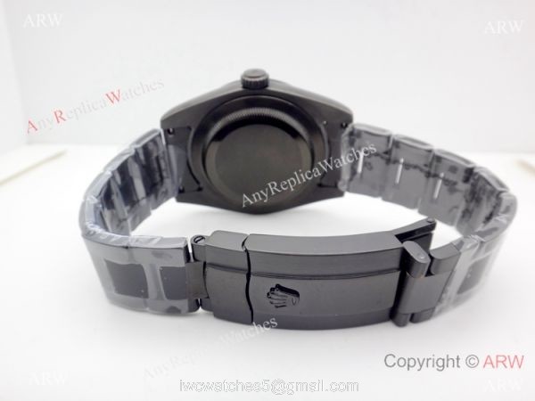 Replica Rolex Air-King Black Steel Green Markers Watch 40mm 2