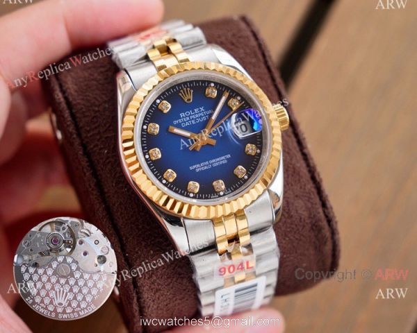 Swiss Quality Rolex Datejust Watches Two Tone Green Dial 2
