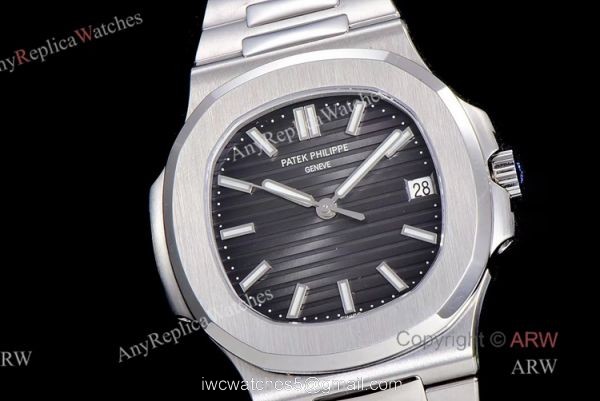(GR) V2 Version Swiss Replica Patek Philippe Nautilus 5711 Stainless Steel Grey Dial Mens Watch 2