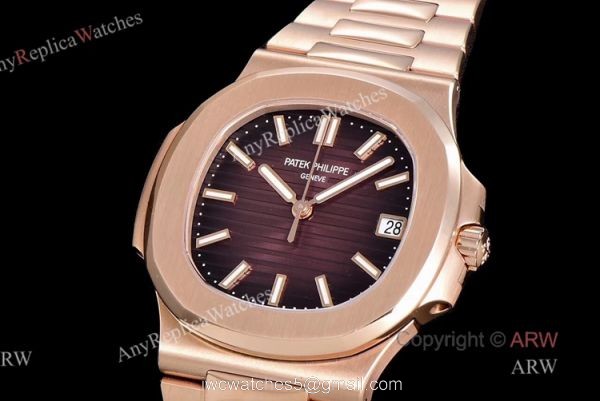 (GR) V2 Version Patek Philippe Nautilus 5711 Rose Gold Brown Dial Swiss Patek Philippe 324 SC Watch 2