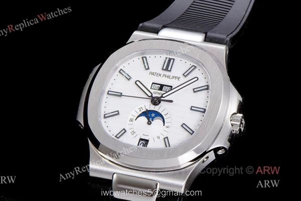 (GR) V2 Version New Patek Philippe Nautilus Annual Calendar 5726 Moonphase Watch With Black Rubber Strap 2