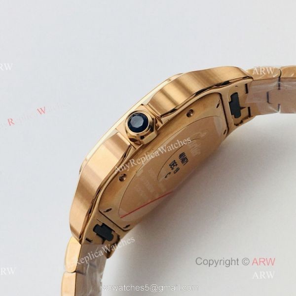 1:1 Copy BV Factory Replica Cartier Santos Rose Gold Watches With SmartLink QuickSwitch Band 2