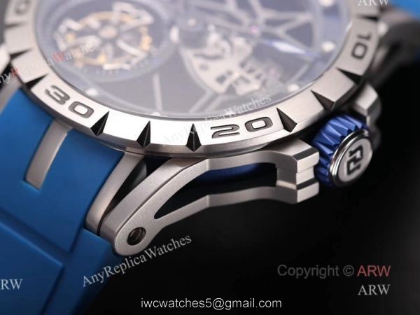 Swiss Replica Roger Dubuis Excalibur Blue Skeleton Watch For Men 2