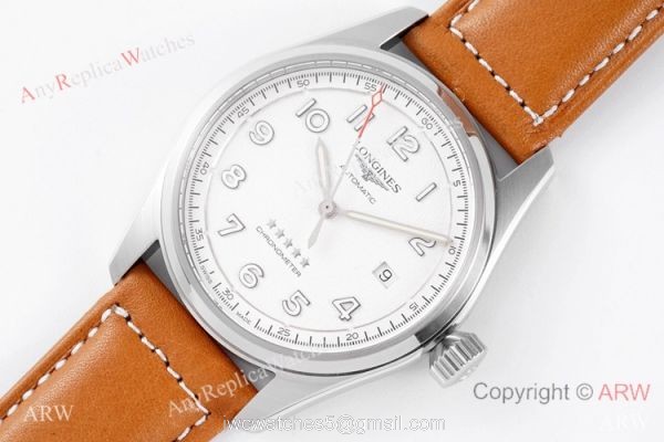 Swiss Grade Replica Longines Spirit White Dial Watch Vintage Style 2