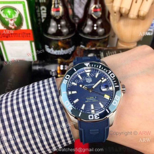 Copy Tag Heuer Aquaracer Calibre 5 Blue Ceramic Bezel Watches 2
