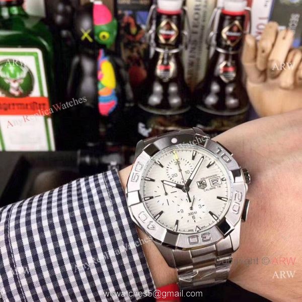 Tag Heuer Aquaracer Calibre 16 Chronograph Watches Ss Gray Face 2
