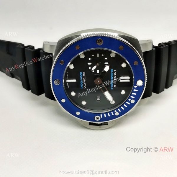 NEW! Panerai Luminor Submersible Pam01209 Watch Blue Bezel 2
