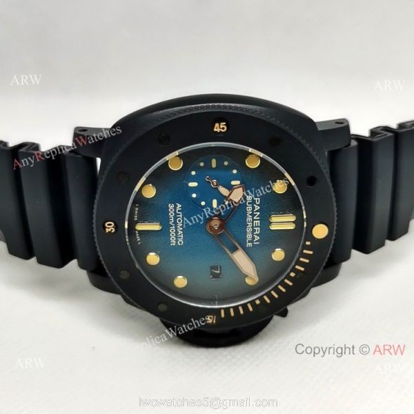 Replica Panerai Luminor Submersible 300m Blue and Black Watch 2