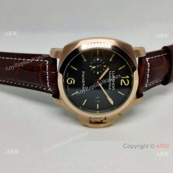 Clone Panerai Luminor Marina Automatic Rose Gold Mens Watch PAM393 2
