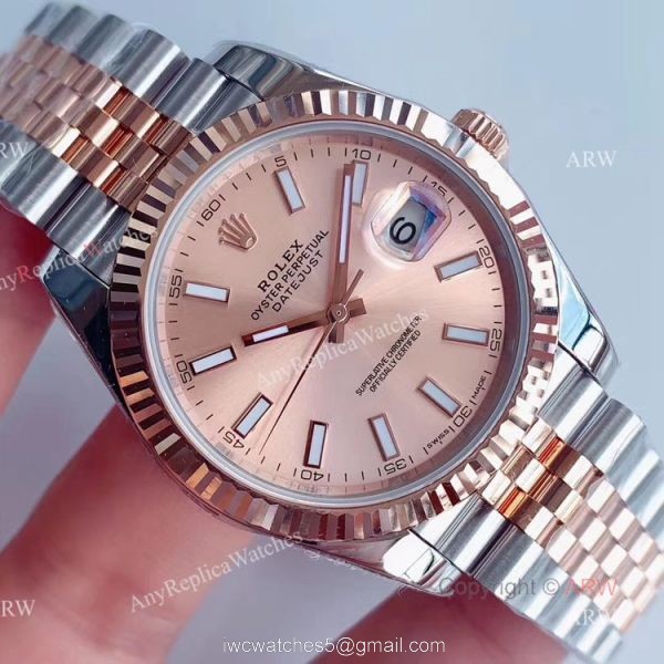 (Noob) AAA Grade Replica Rolex Jubilee Rose Gold Datejust 41 With Rolex Jubilee Bracelet 2