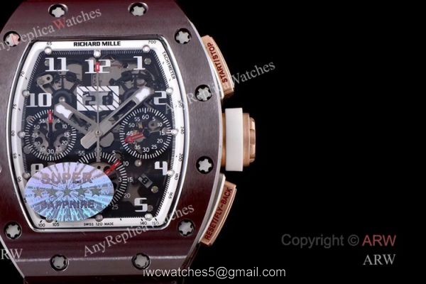 KV Factory Best Replica Richard Mille RM011 Brown Ceramic Flyback Chronograph Watch For Men 2