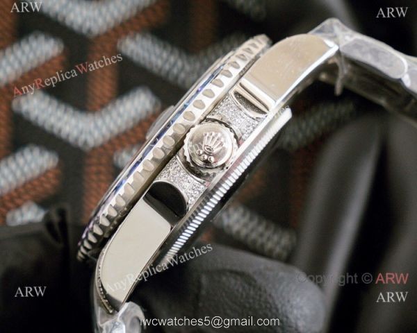 Top Replica Rolex Submariner Rainbow Bezel Blue Dial Watch 2