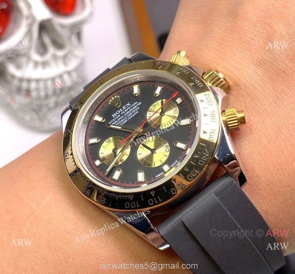 2020 NEW! Copy Rolex Daytona Paul Newman Watch 2 Tone Rubber Strap 2