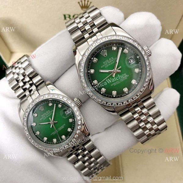 36mm and 31mm Copy Rolex Datejust Jubilee White Mother of Pearl Watch 2