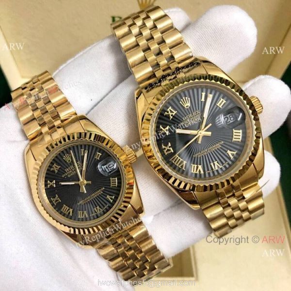 Buy Copy Rolex Datejust Jubilee 36mm and 31mm Watches All Gold White Roman 2