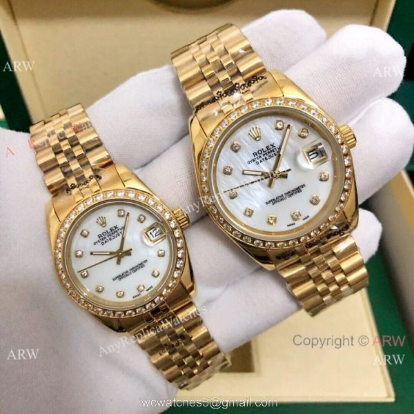 Fake Rolex Datejust Jubilee Band Yellow Gold Watch 36mm and 31mm 2