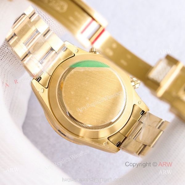 Swiss Replica Rainbow Rolex Daytona Gold With Black Diamond Dial Rolex Oyster Band With Diamonds 2