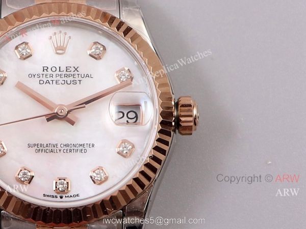 (TW) Swiss Grade Rolex Datejust 31mm Rolex Jubilee Rose Gold Mother Of Pearl 2