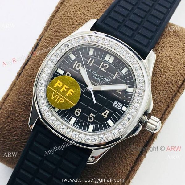 PFF Factory Copy Patek Philippe Aquanaut Luce Watch Black Dial Lady Size 2