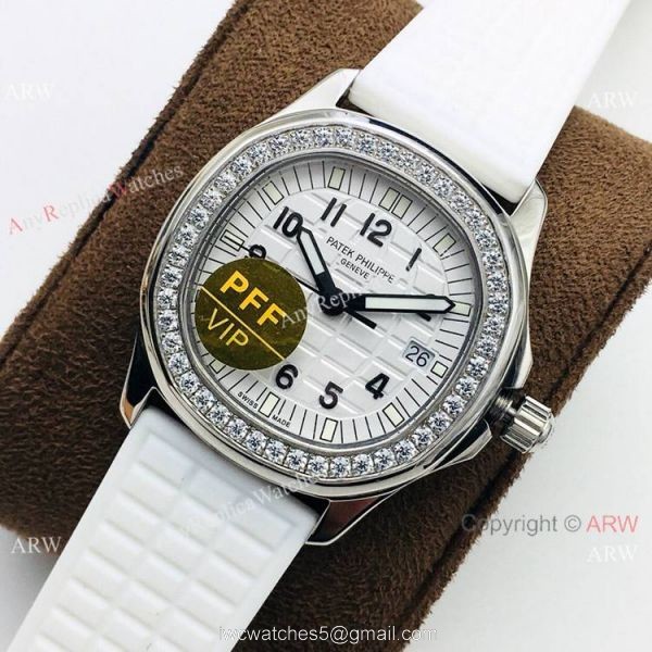 PFF Factory Patek Aquanaut Luce Quartz Watch Diamond Bezel Rubber Strap 2