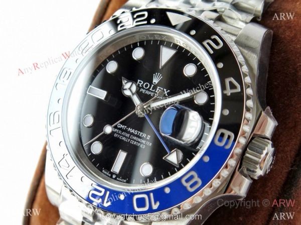 VR-Factory Swiss 3186 Rolex GMT-Master II Batman Jubilee Watch 126710blnr 2