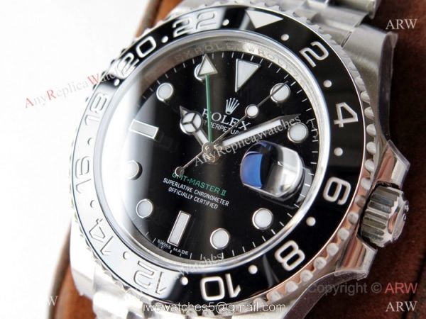 AAA Replica Rolex GMT Master II Black Ceramic Jubilee Watch VR-Factory 3186 Movement 2