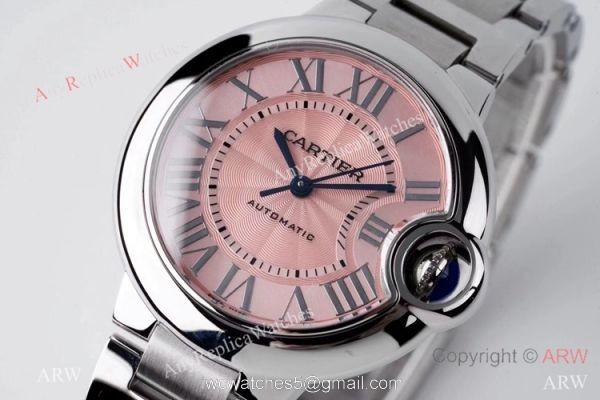 AF 1:1 Best Edition Cartier Ballon Bleu 33mm Watch Pink Dial 2